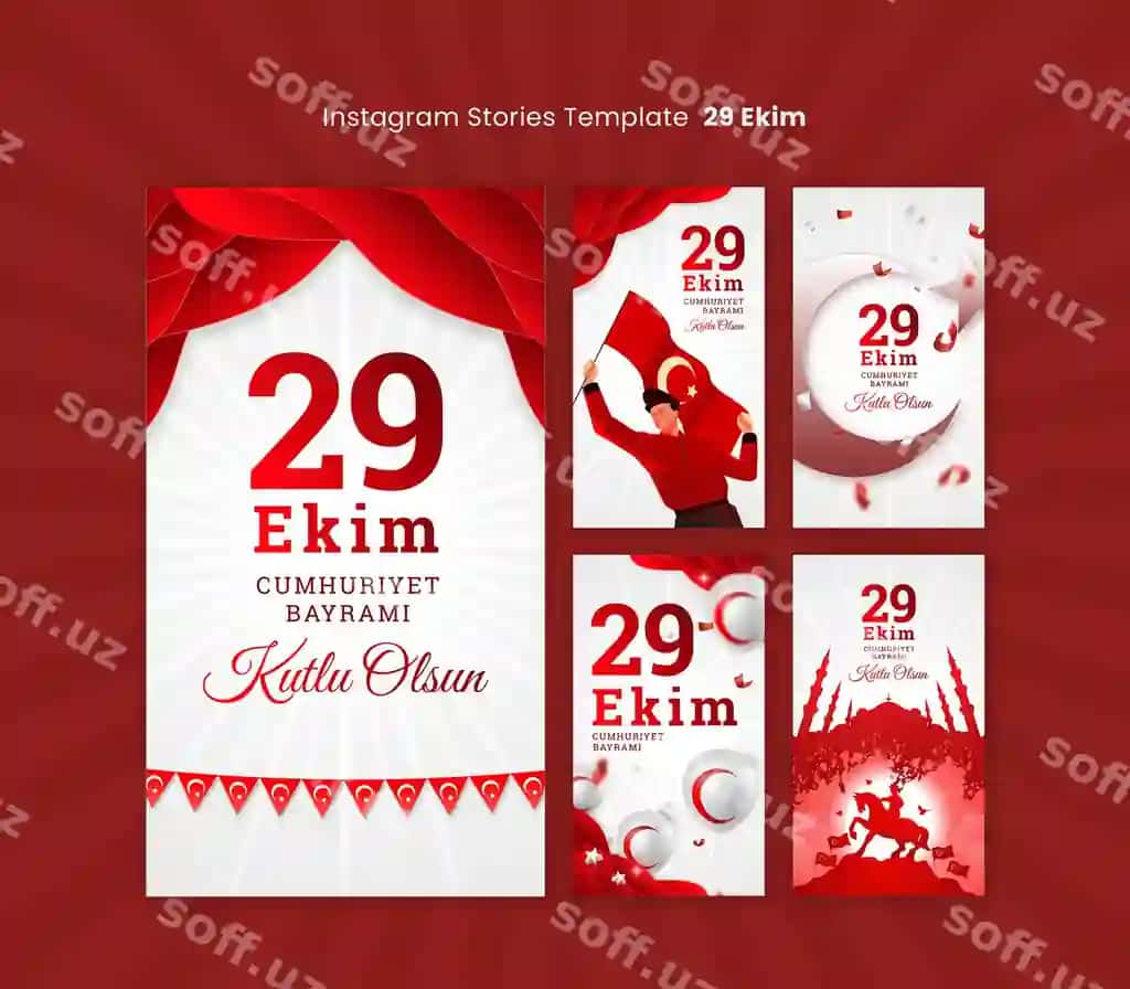 29 oktyabr bayrami shabloni | 29 ekim celebration template