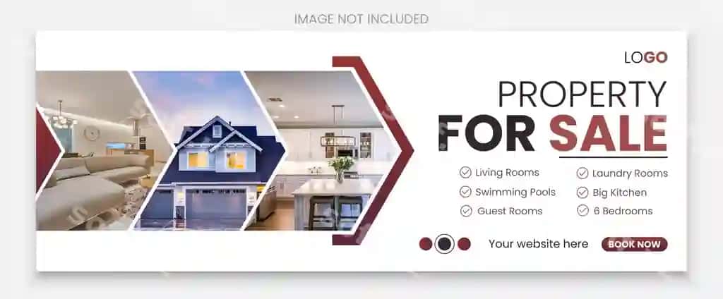 Emlak veb baner, ijtimoiy tarmoqlar va Facebook varaq shabloni | Real estate web banner social media facebook cover template