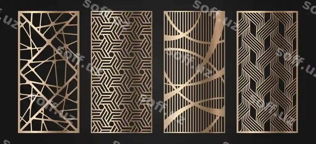 Islomiy geometric laser kesish shablonlari raqamli naqsh | Islamic geometric laser cutting templates digital pattern
