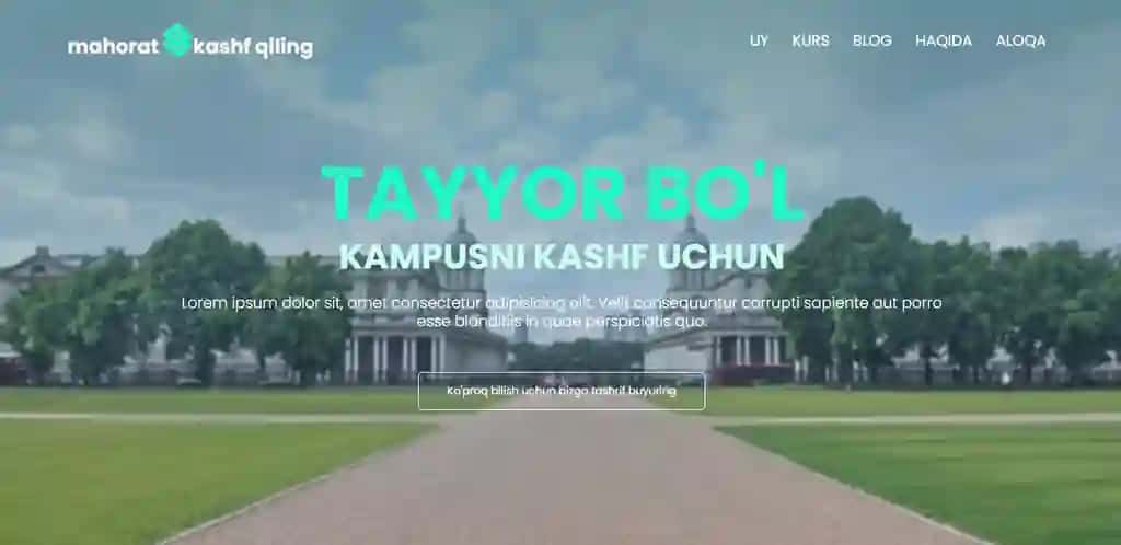 Mahorat kashf qiling - Web Sayt