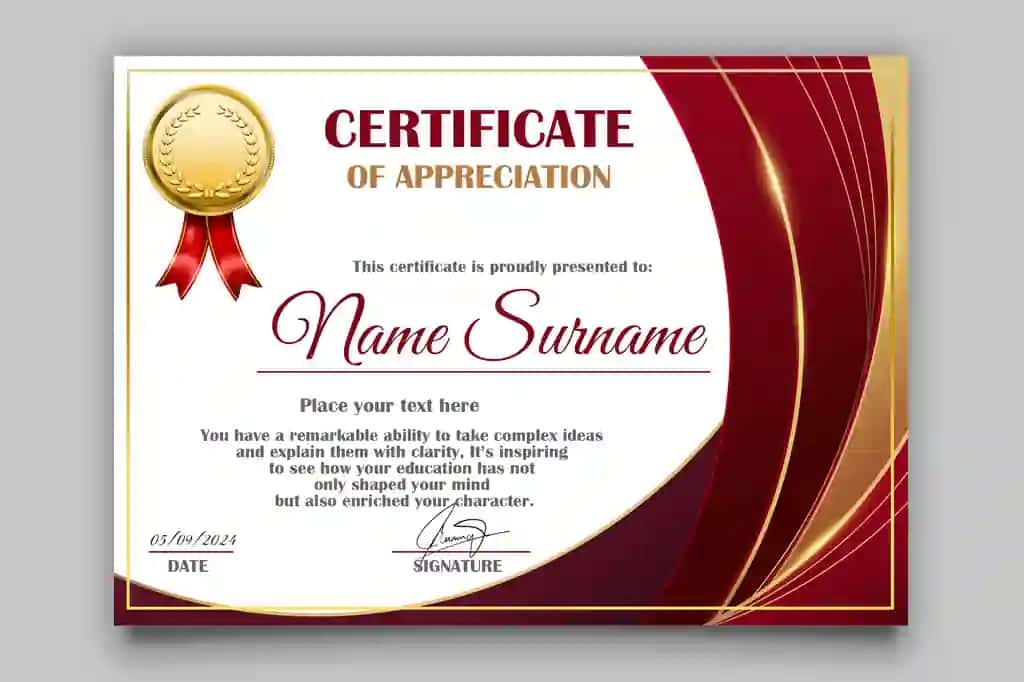 Gradient nafis sertifikat shabloni | Gradient elegant certificate template