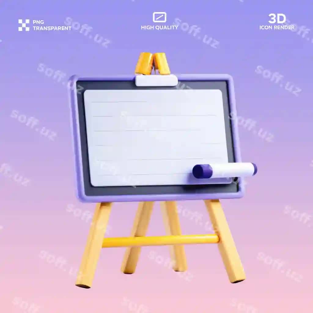Psd dosxa 3d illustratsiyasi | Psd blackboard 3d illustration