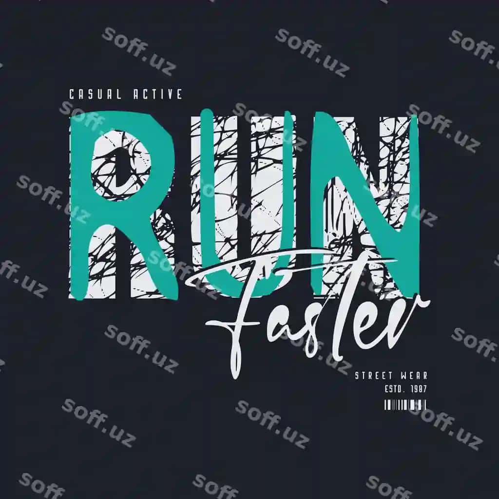 Tez yug'ilish grafik futbolka kiyim dizayni | Run faster graphic tshirt apparel design