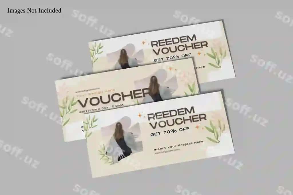 Sovg'a voucher mockup | Gift voucher mockup