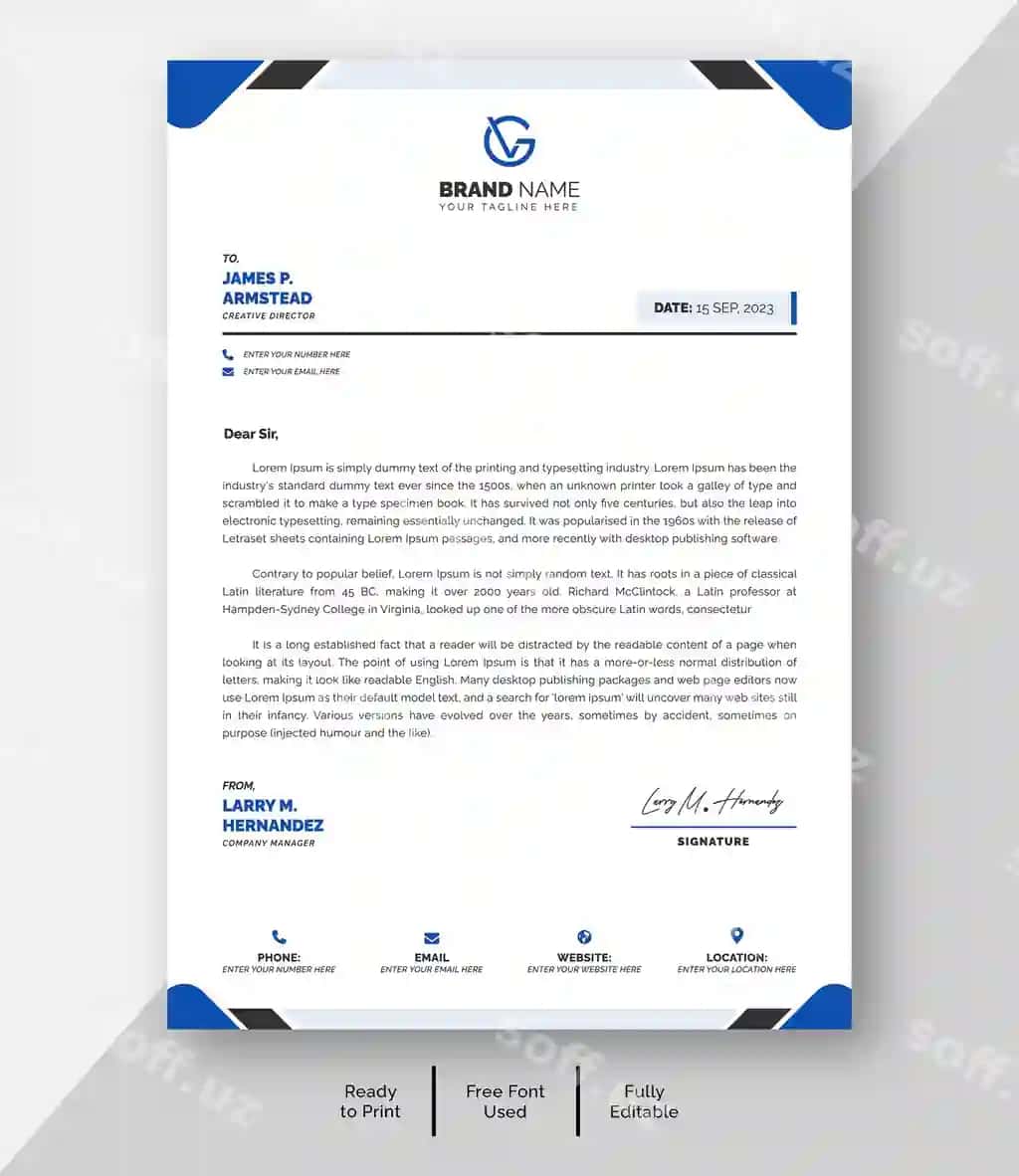Vector zamonaviy biznes korporativ a4 xat sarlavhasi shablon | Vector modern business corporate a4 letterhead template