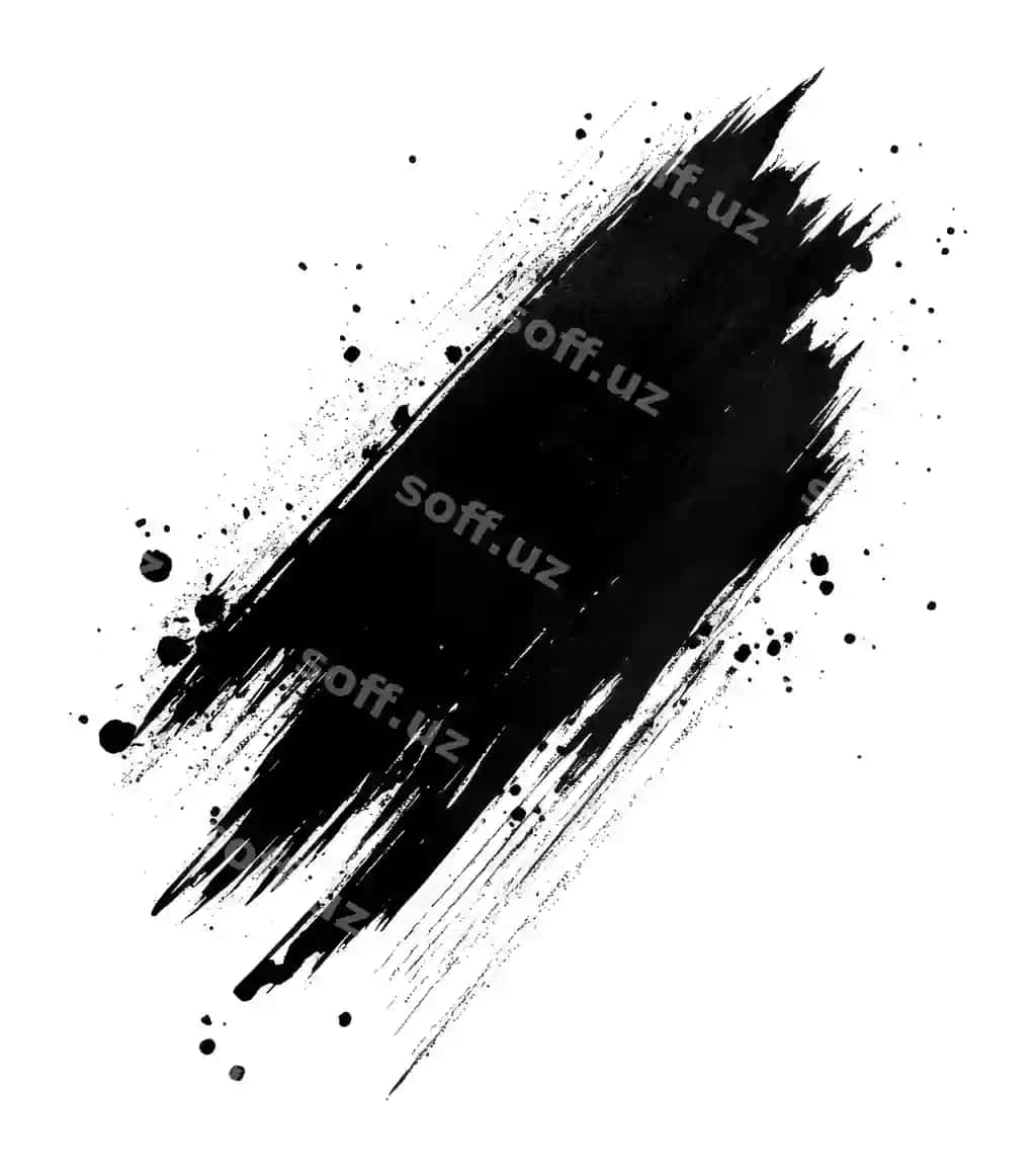 Dinamik qora boyash chiziqlari grunge uslubidagi qo'shilar bilan | Dynamic black paint stroke with grunge splashes