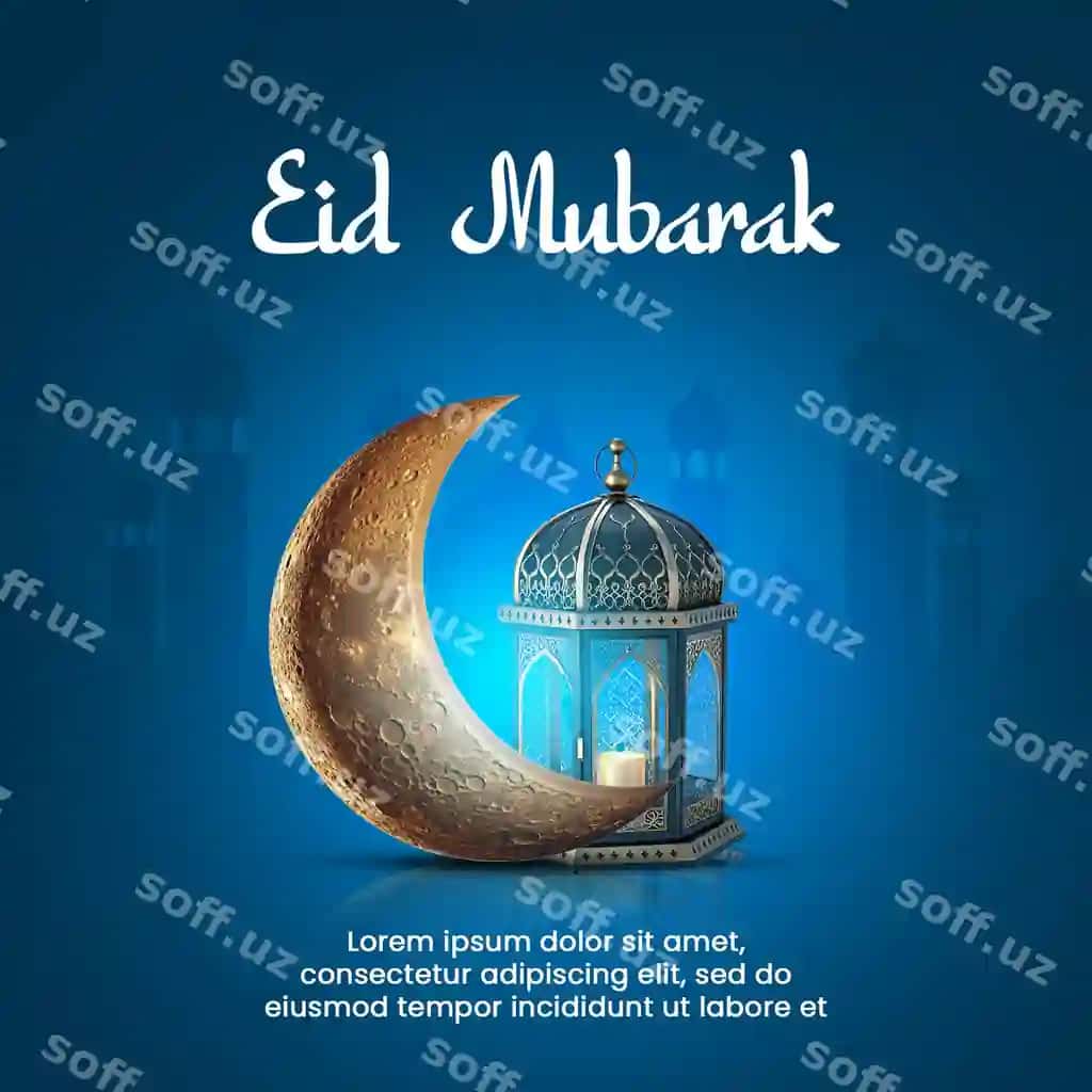 Hayit muborak tabrik kartasi | Eid mubarak greeting card