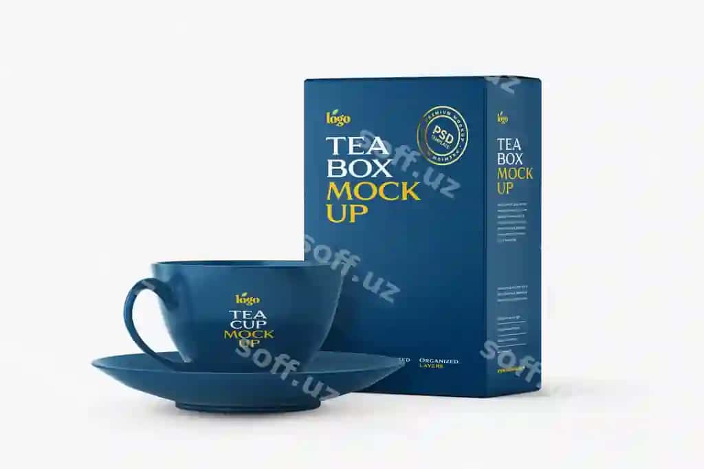 Choy quti pijola modeli | Tea box cup mockup
