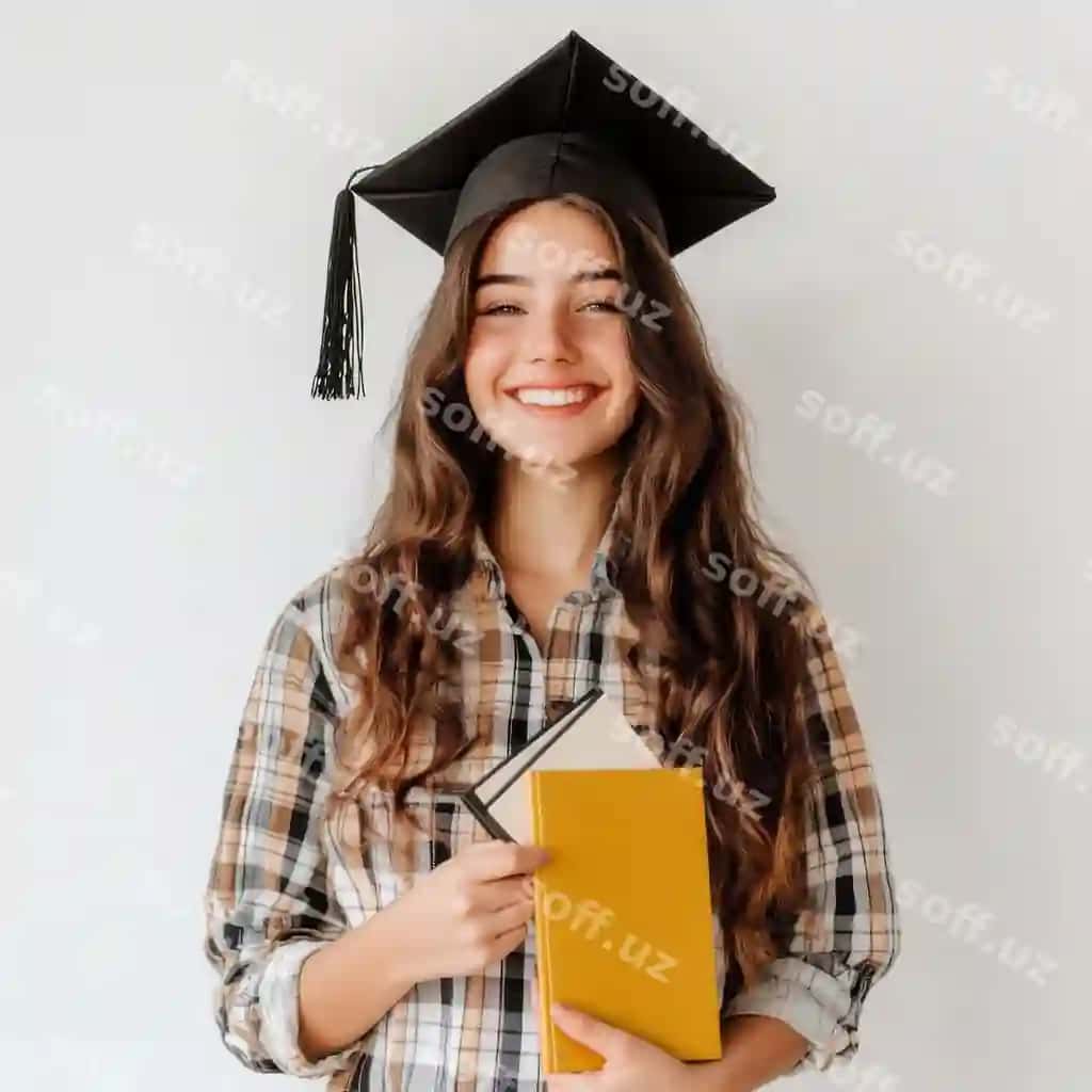 Yosh ahboratli ayollar talabasi gulovchi bitirgan bilan | Bright young female student smiling with graduate