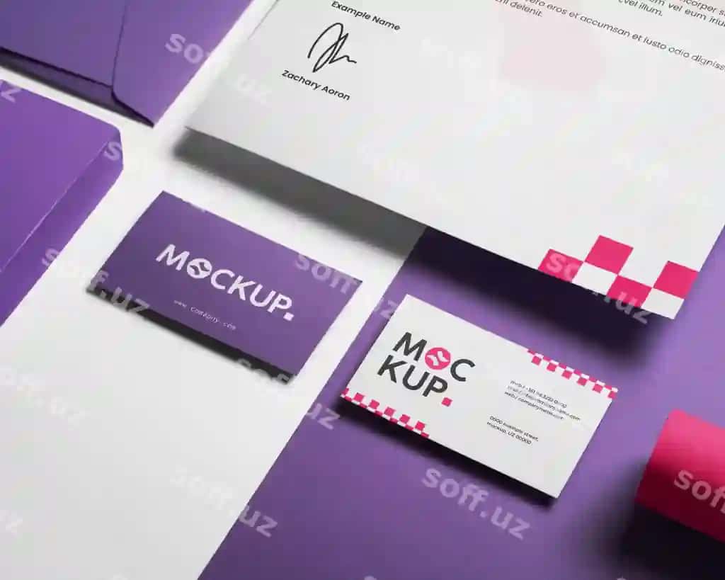 Raqamli lavanda qozish me'mozilari to'plami namuna dizayni | Digital lavender stationery set mock up design