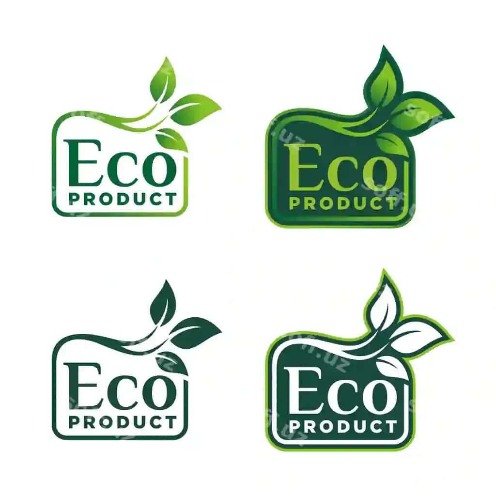 Ekologik mahsulot logotip to'plami | Eco product logo set