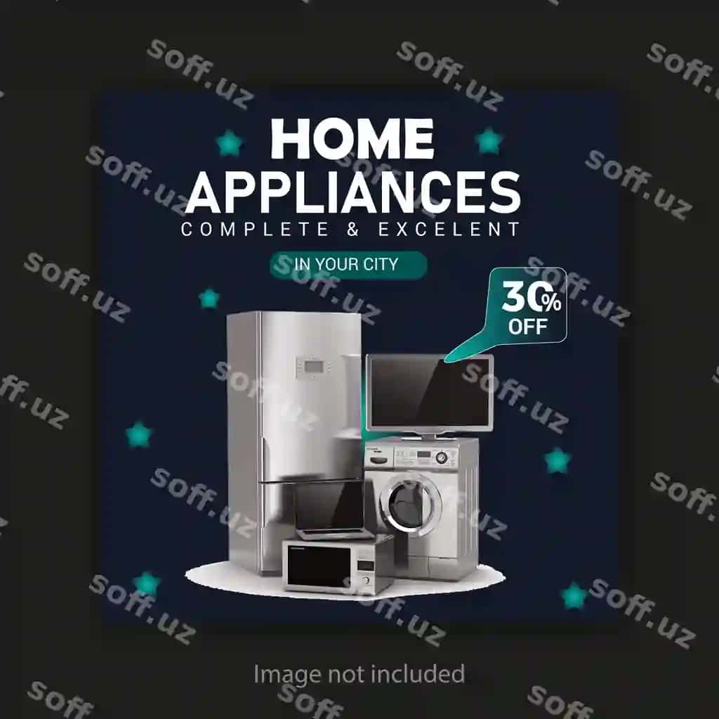 Uyi jihozlari uchun ijtimoiy tarmoqlar post dizayni | Home appliances social media post design