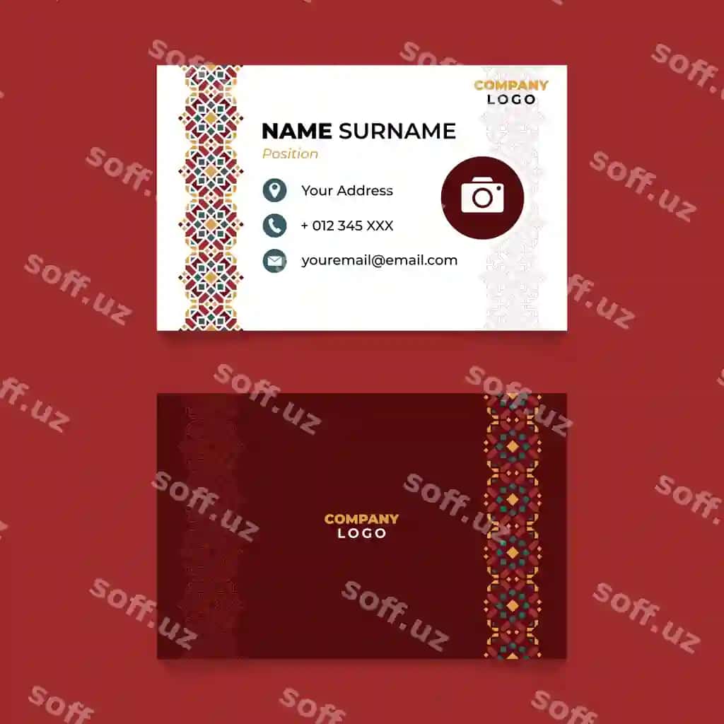 Sharqiy geometrik ism karta dizayni biznes kompaniyasi | Oriental geometric name card design business company