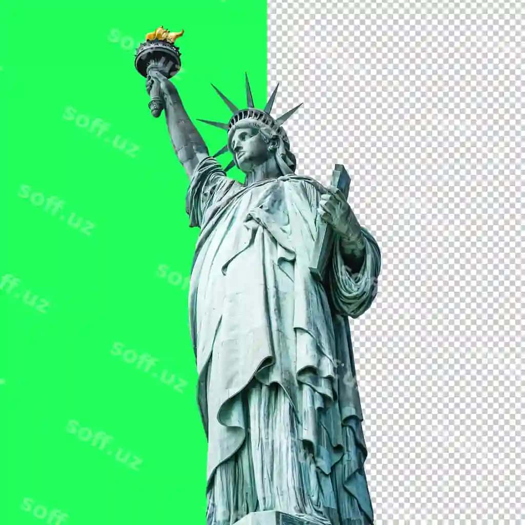 Erkinlik statuasi yashil fon bilan Erkinlik statuasi | Statue liberty with green background statue liberty