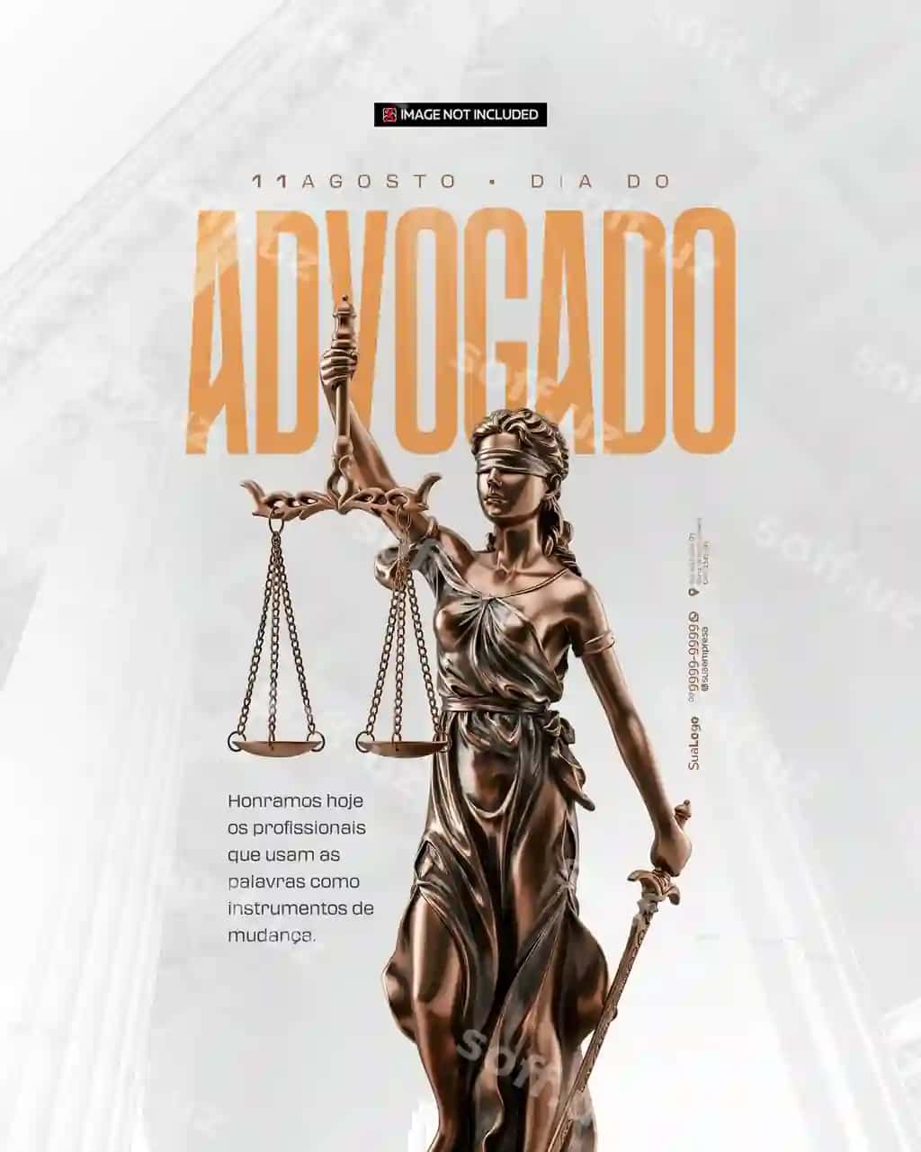 Advokat kuni 11-avgust Ijtimoiy tarmoqlar uchun PSD tahrirlangan | Dia advogado 11 de agosto social media psd editvel