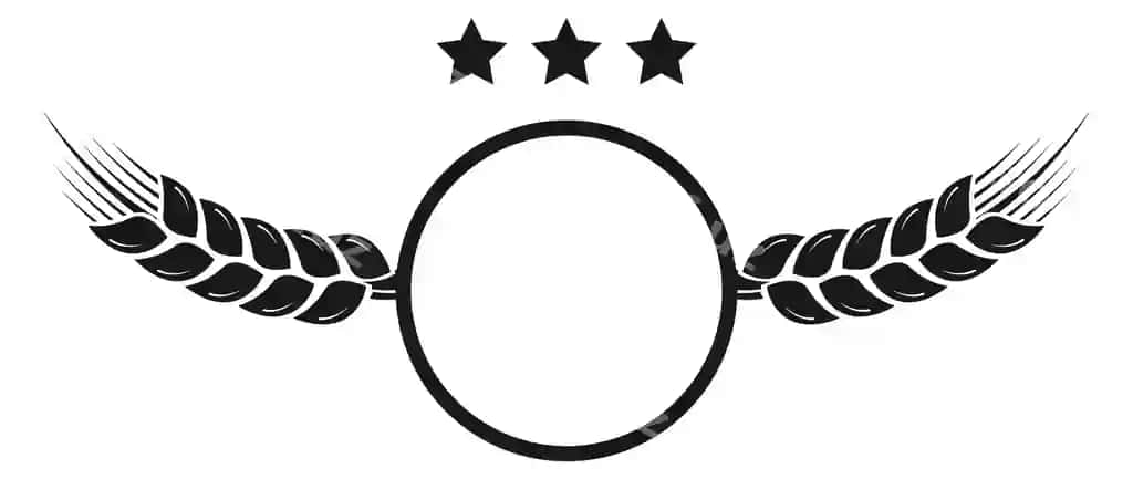 Doira etiketka quloq moslamali premium gerb shabloni | Round label with ear crops premium emblem template