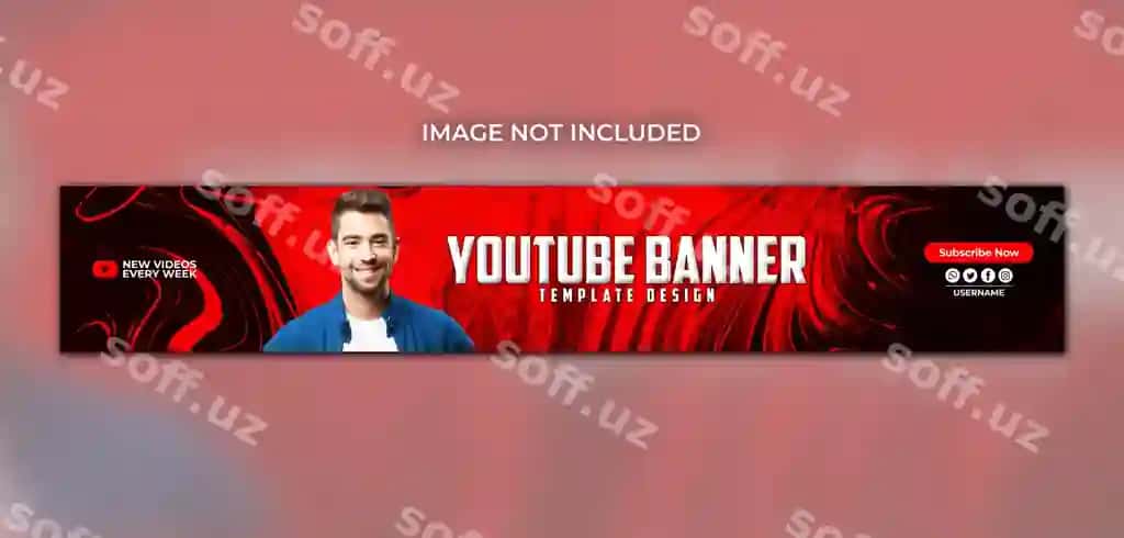 Professional Youtube baner qopqog'i Sotsial tarmoqlar uchun Psd shabloni | Professional youtube banner cover social media psd template