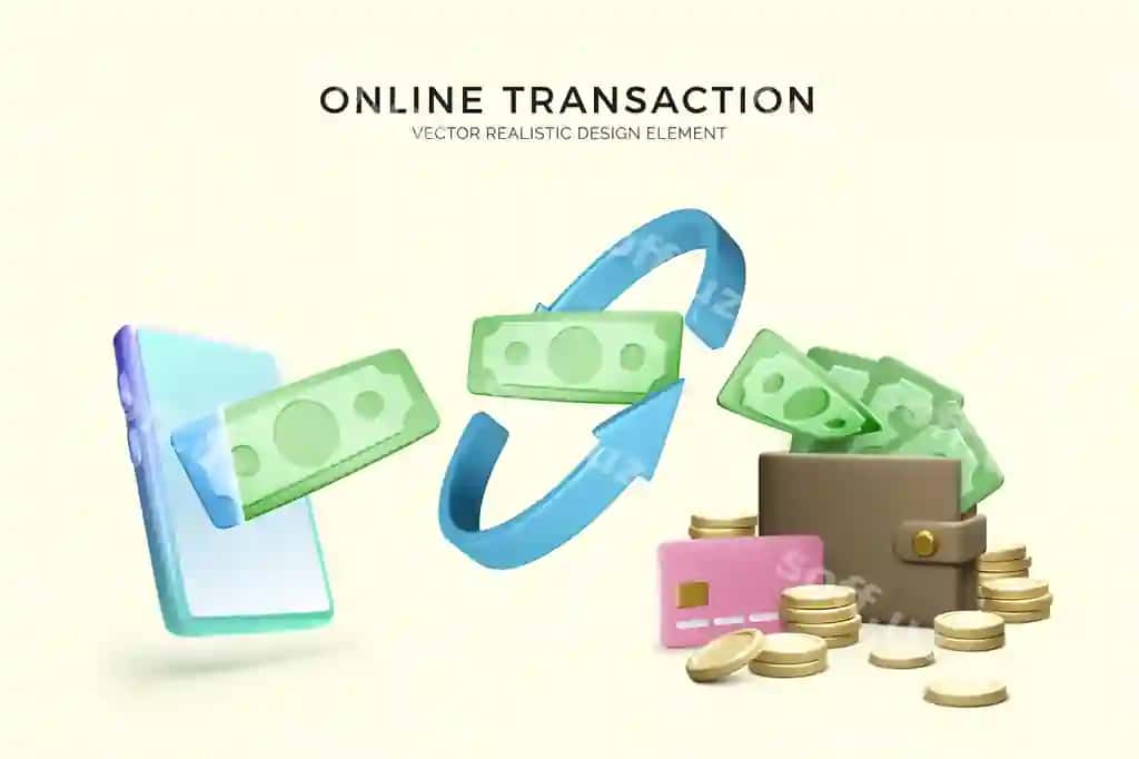 Onlayn xizmat pul tranzaksiyasi biznes baneri | Online service money transaction business banner