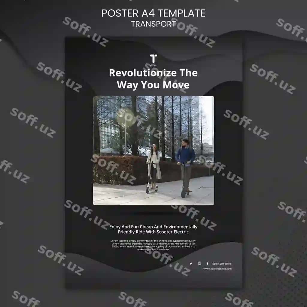 Skuter poster shabloni | Scooter poster template