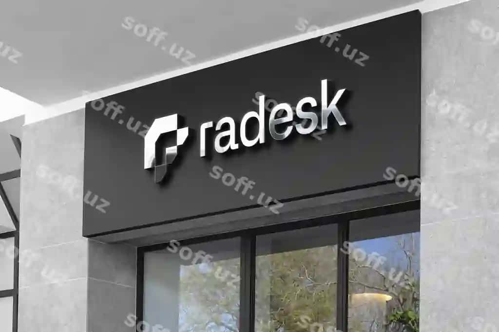 Logotip namunasi 3D hrom belgi studiya ofis | Logo mockup 3d chrome sign studio office