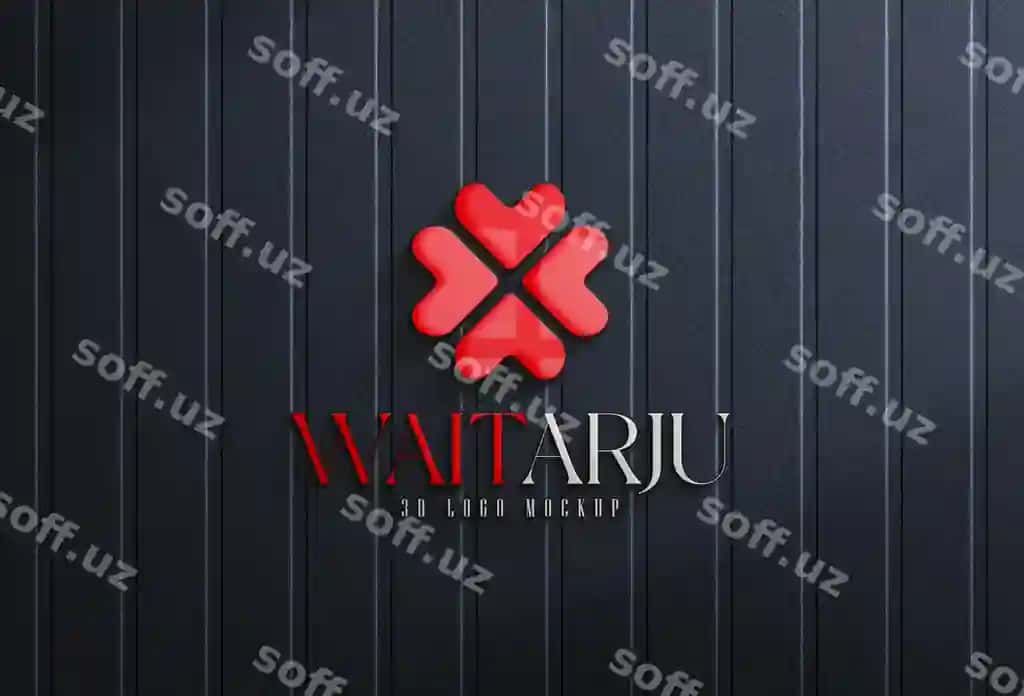 3d minimalizm devor logotipi mockup shabloni | 3d minimalist wall logo mockup template