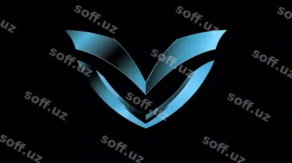 Ko'k qora logotip V va IT harflari bilan | Blue black logo with letters v it