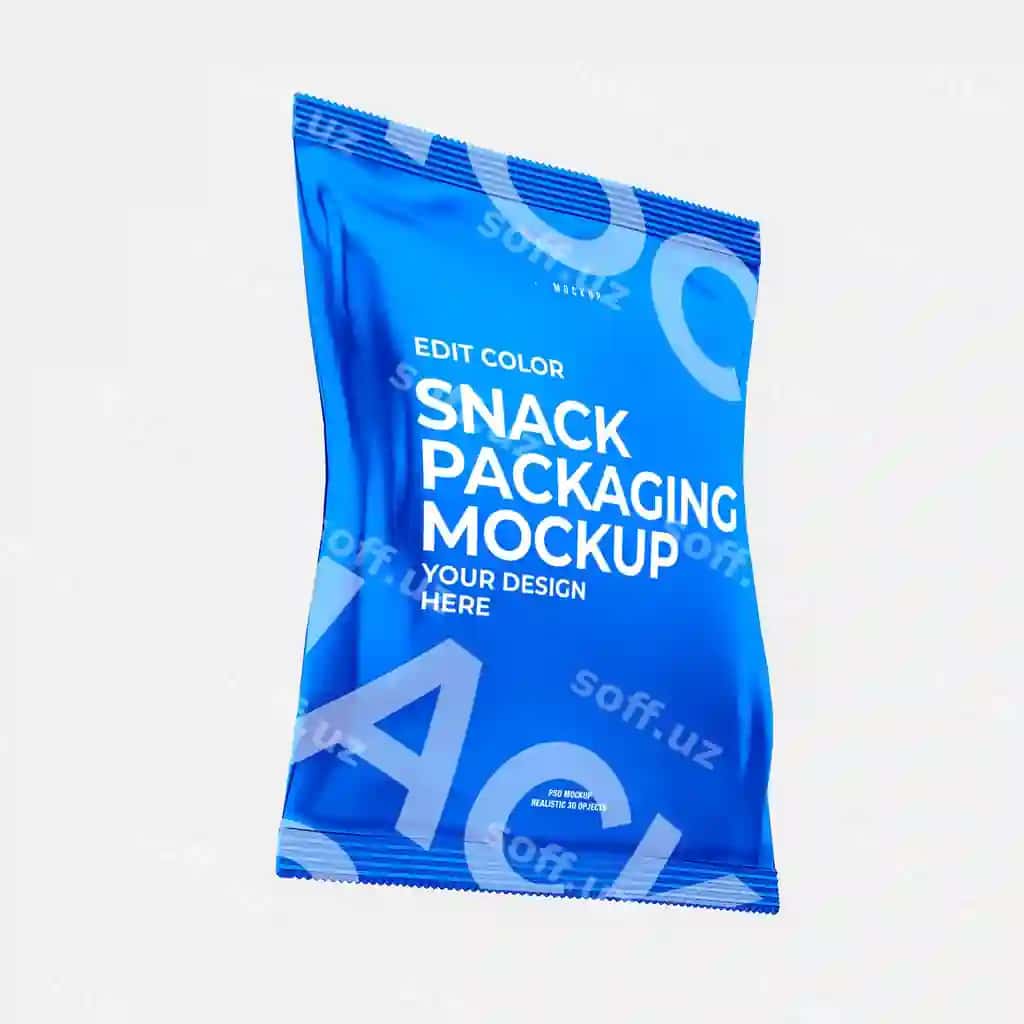 Snack qadoqlash namunasi oq rang | Snack packaging mockup white color