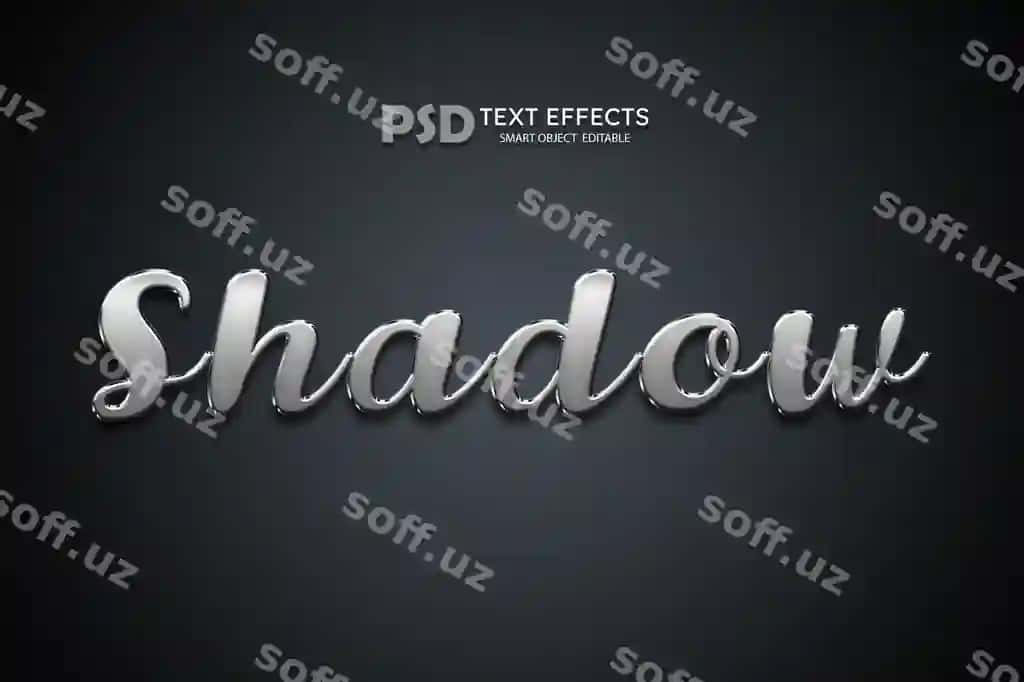 Psd soya matn stil-effekt bilan | Psd shadow text with style effect