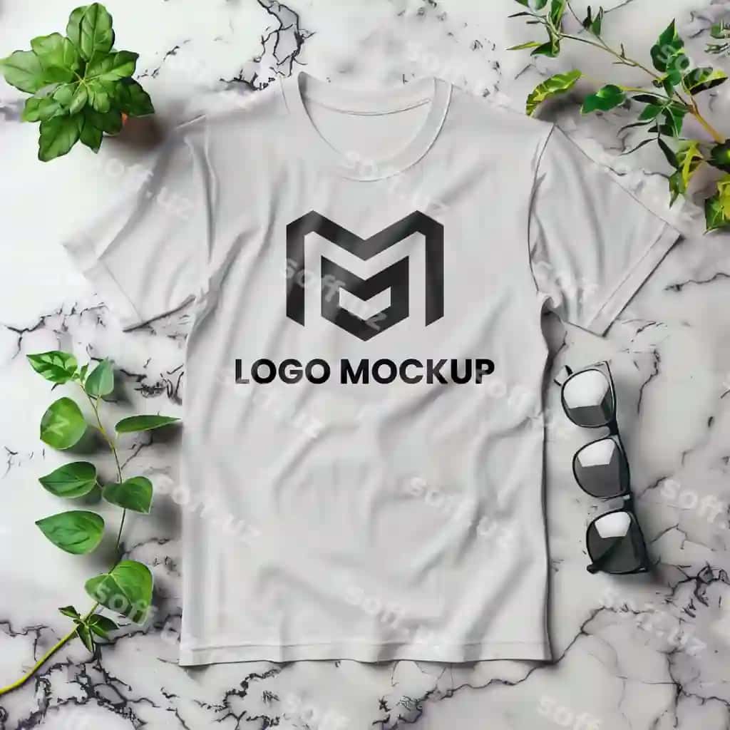 Qizil futbolka logotip bilan yunachadagi yotioatgan. | Red t shirt with logo it is laying wooden floor