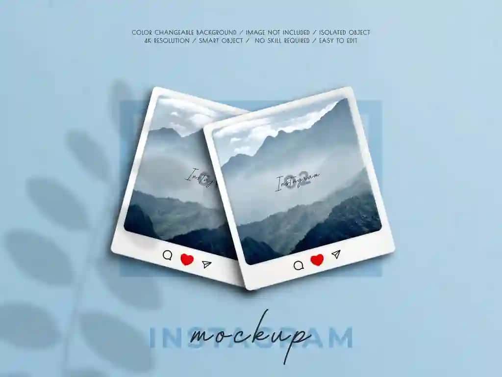 3D yurak emoji ijtimoiy media posti bilan 3D instagram interfeysi maketi | 3d instagram interface mockup with 3d heart emoji social media post