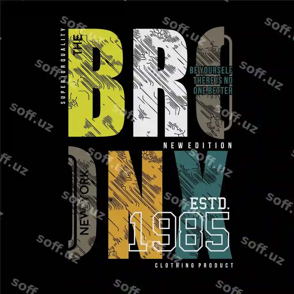 Bronx abstrakt grafik tipografiya vektor bosma futbolka kommandalik uslubi | Bronx abstract graphic typography vector print t shirt casual style