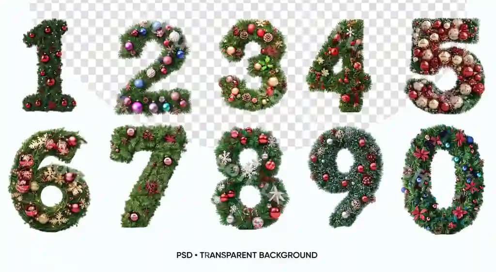 Rojdestvo sonlari daraxt tarmoqlaridan | Christmas numbers from tree branches