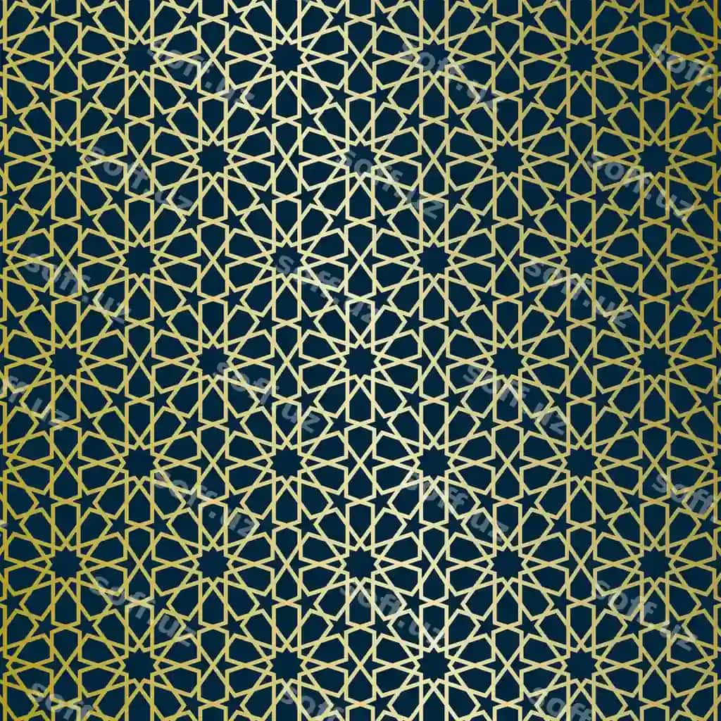 Vektor Islomiy Oltin Naqua Fon | Vector islamic gold pattern background