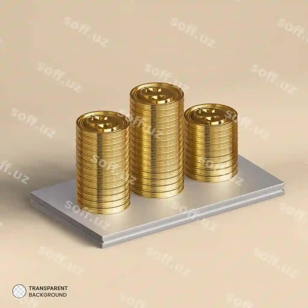 Dollar belgisi o'ttiz so'mlik tangash ikonka ajraltirilgan 3b render | Dollar sign gold coin icon isolated 3d render