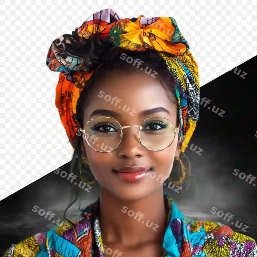 Ayol ko'z qoynagini taqishgan rangli bosh orqali rangli bosh orqali | Woman wearing glasses with colorful headband colorful headband