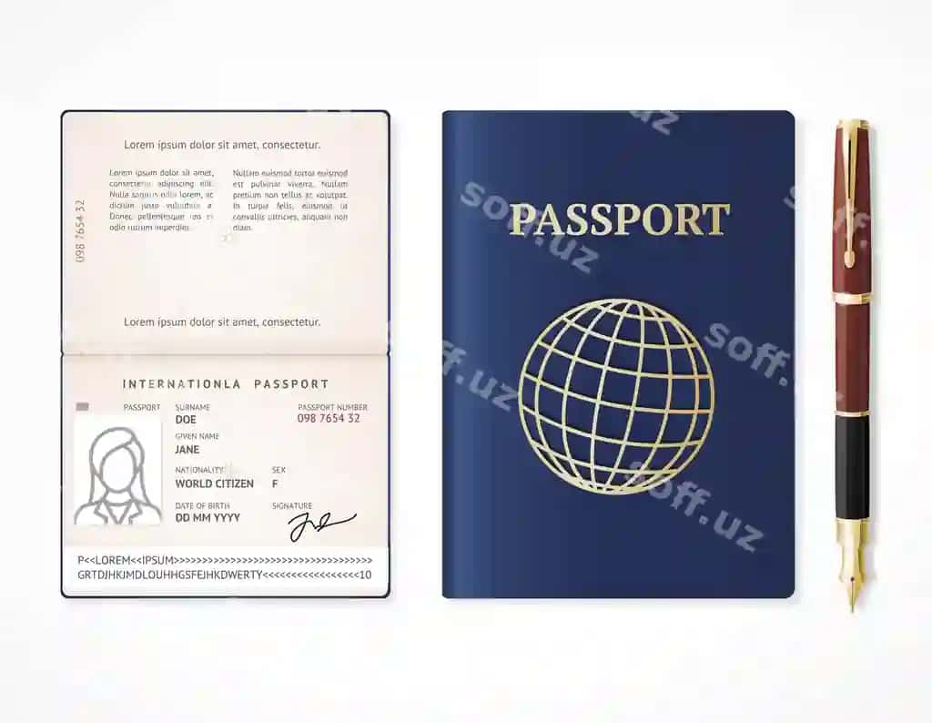 Haqiqiy batafsil 3D pasport bo'sh muomala vektor | Realistic detailed 3d passport blank cover vector