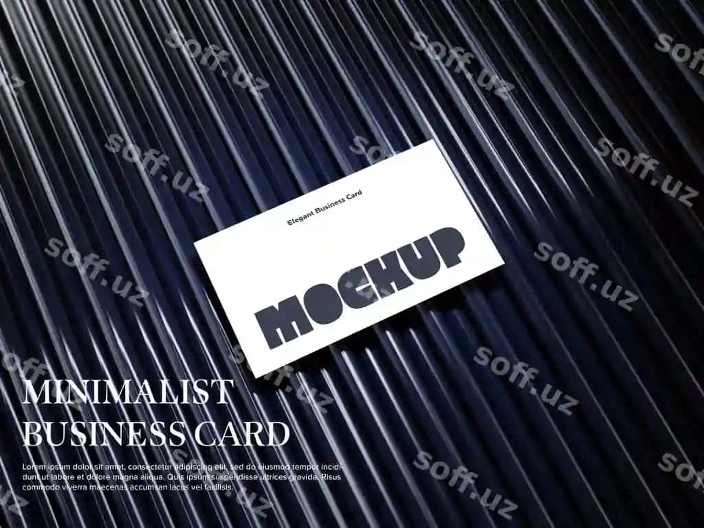 Luks biznes karta mockup metalik ko'k fonda | Luxury business card mockup metallic blue background