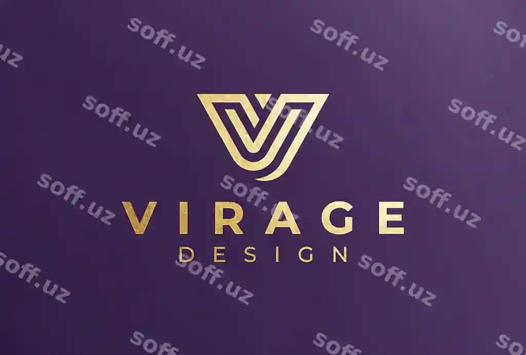 Oltin foliya logotipi mockup binafol rangli qog'oz | Gold foil logo mockup purple paper