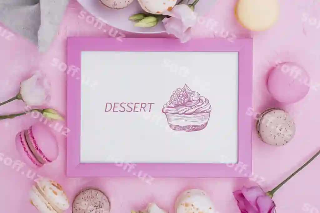 Mazali shirinlik konsepsiya modeli | Delicious dessert concept mock up