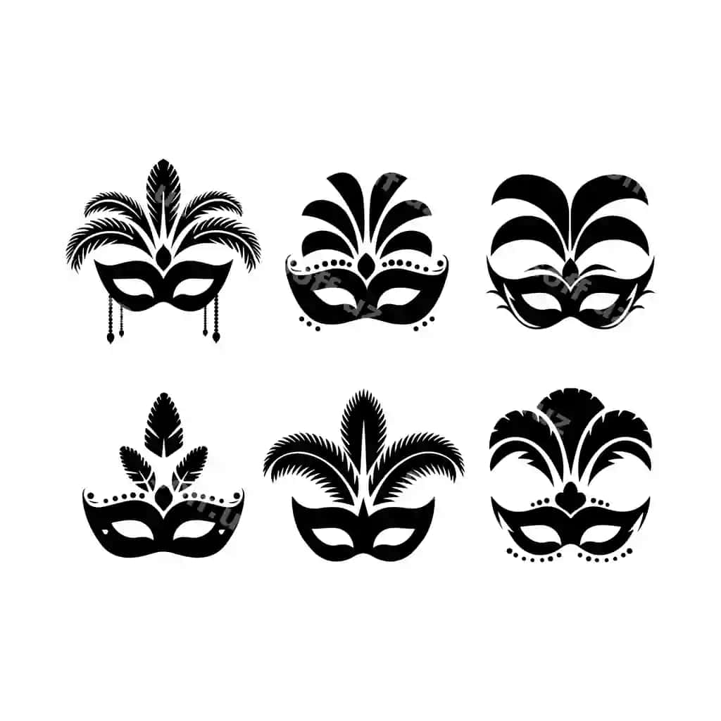 Chiroyli qora-oq sovg'a maskalari to'plami | Elegant black white masquerade mask collection
