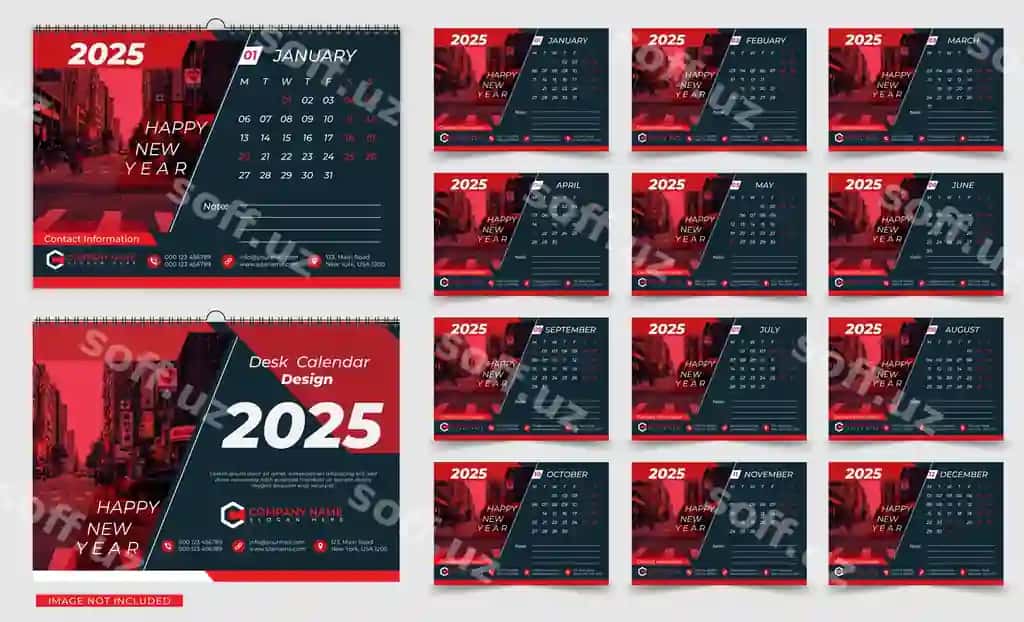 2025 stol takvimi shabloni | 2025 desk calendar template