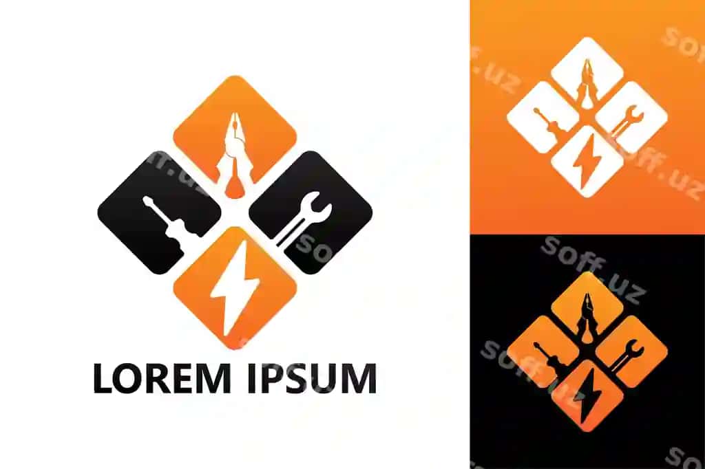 Elektr ta'mir logotip shablon dizayn vektor | Electric repair logo template design vector