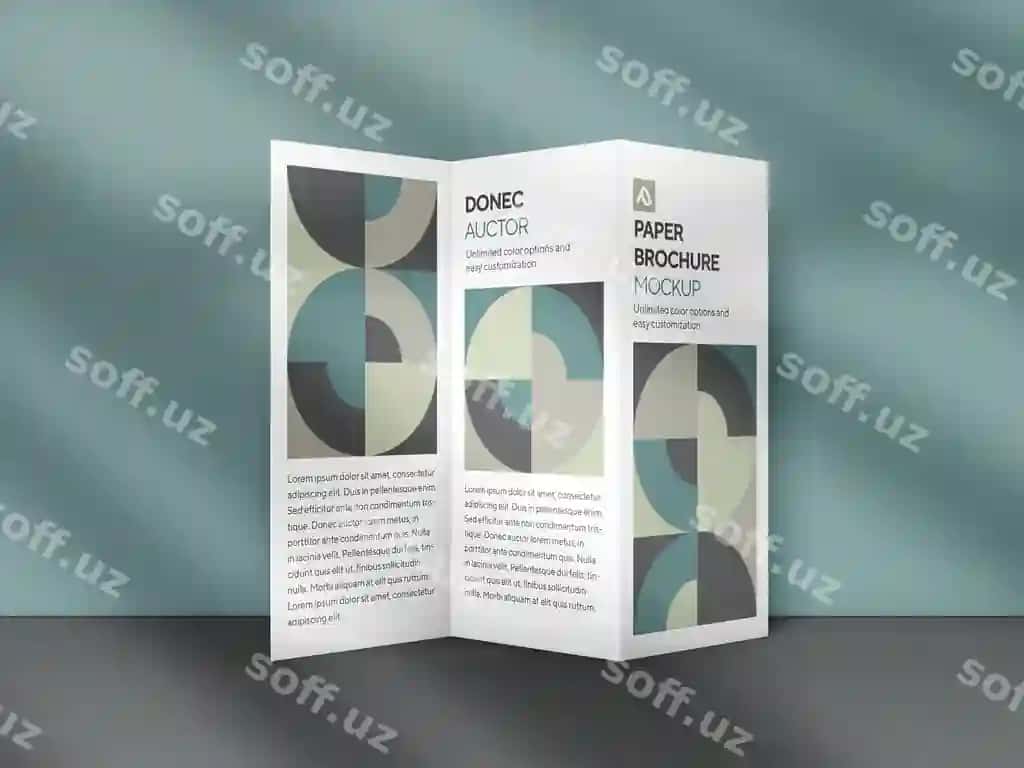 Korporativ uch qismga joylashgan broshyr namunasi PSD | Corporate trifold brochure mockup psd
