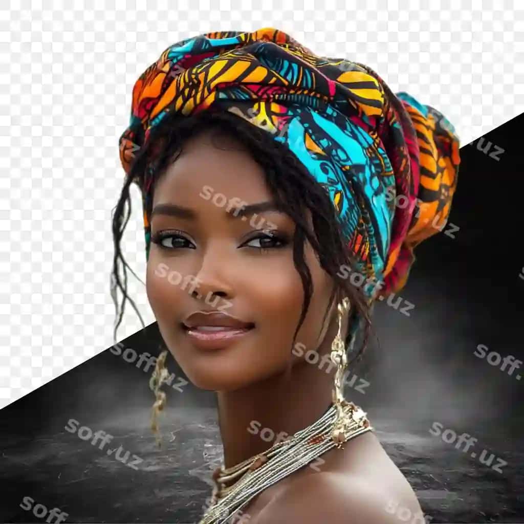 Ayol boshiga rangli o'raldiri bilan | Woman with colorful headdress her head