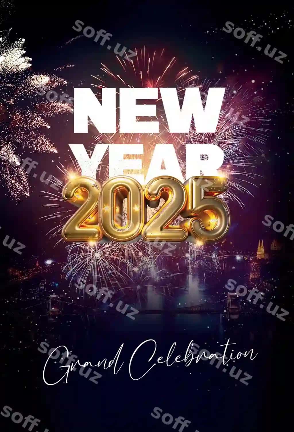 Yangi yil tabrigi ijtimoiy tarmoqlar uchun shabloni | Happy new year social media post template