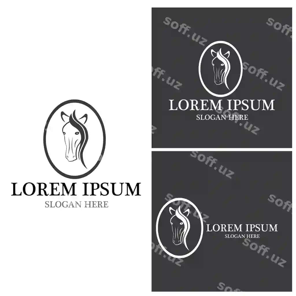 At tashqi logotipi vektor ikonka шаблон | Horse logo template vector icon