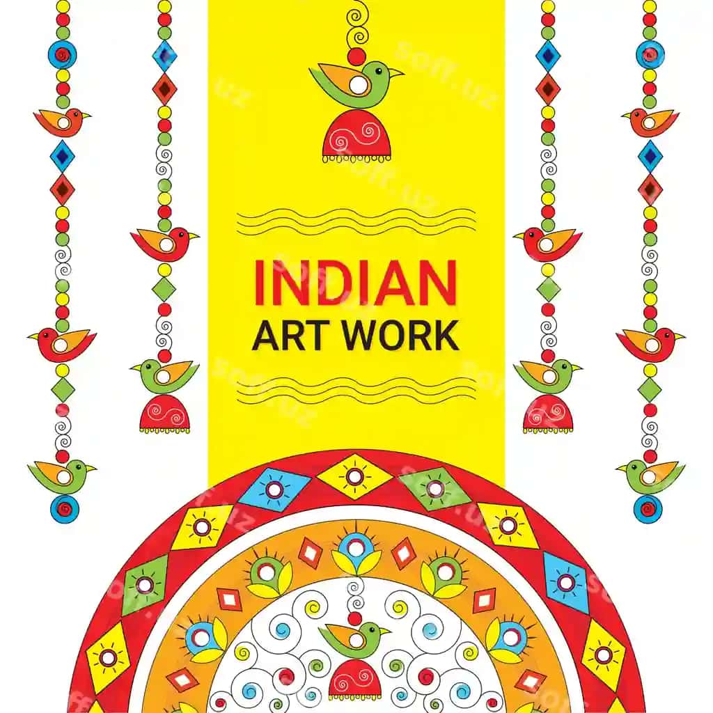 Flatt Hindiston traditsion san'at asarlari | Flat india traditional art work