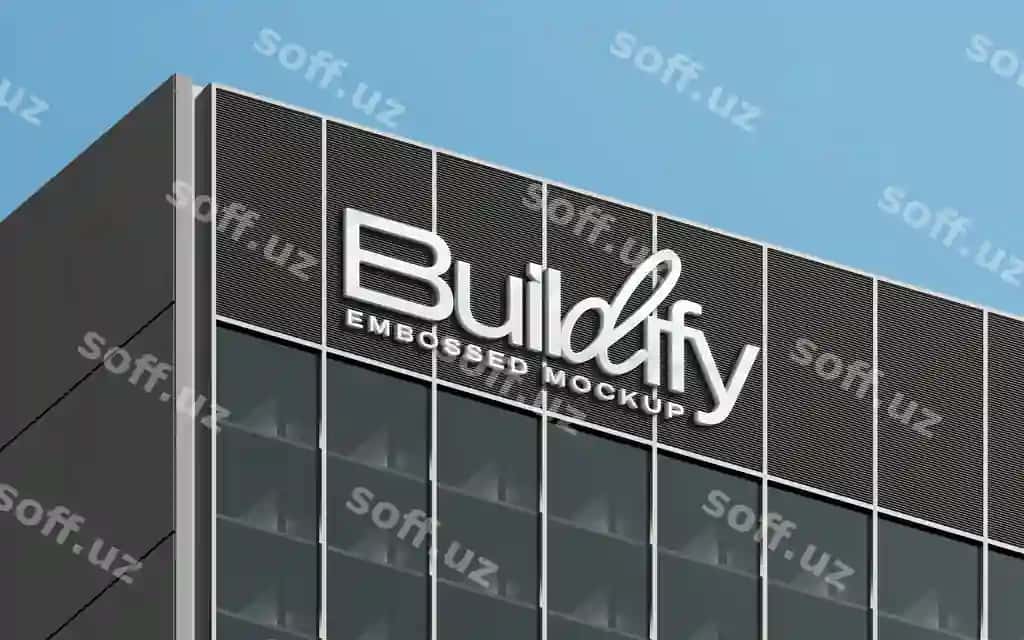 Chiziqlangan 3D logo belgi namunasi | Embossed 3d logo sign mockup