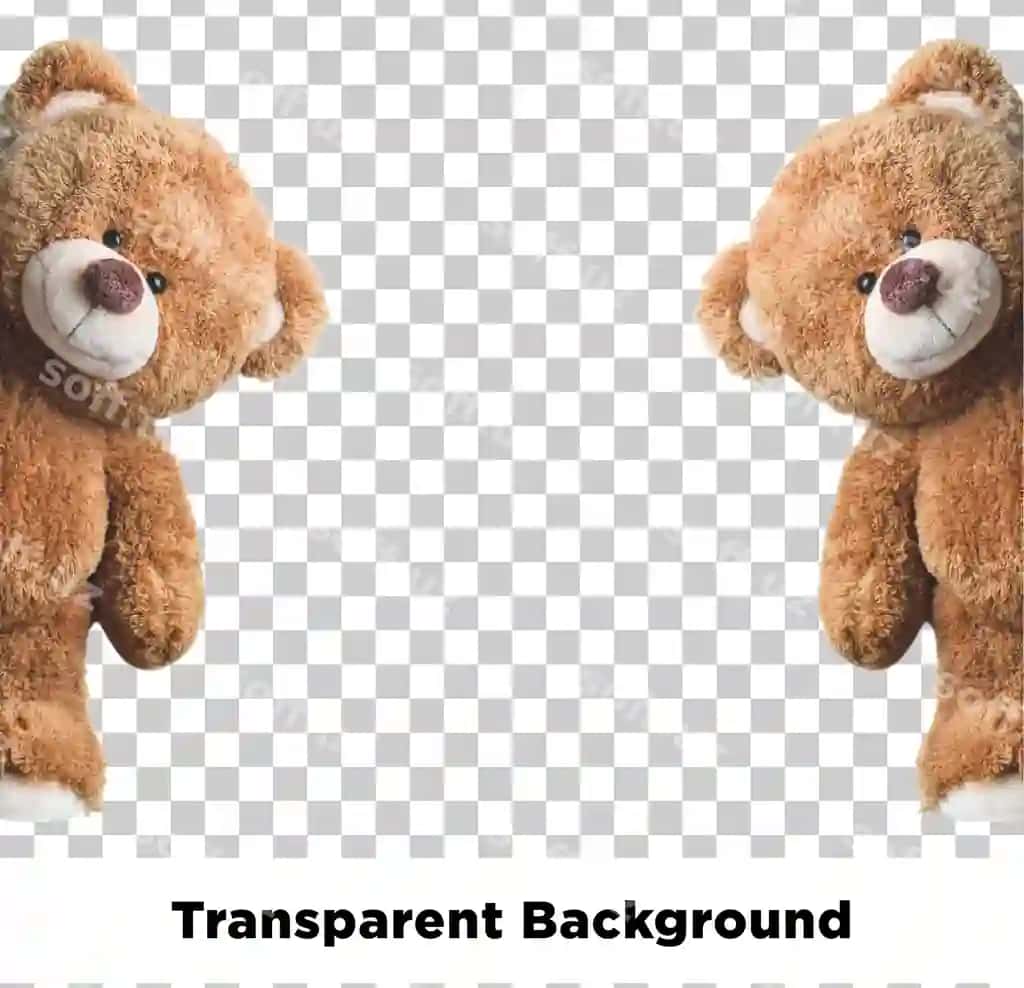 Ikki chiroyli puxatao shaffof fon | Two adorable teddy bears transparent background
