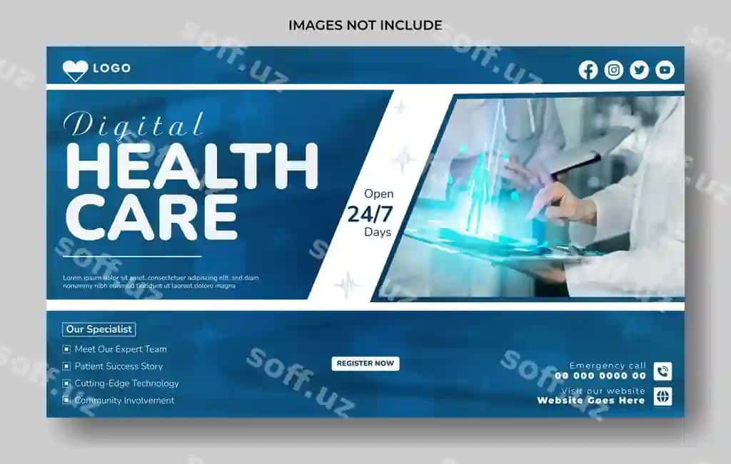 Sog'liqni saqlash veb baner dizayni | Healthcare web banner design